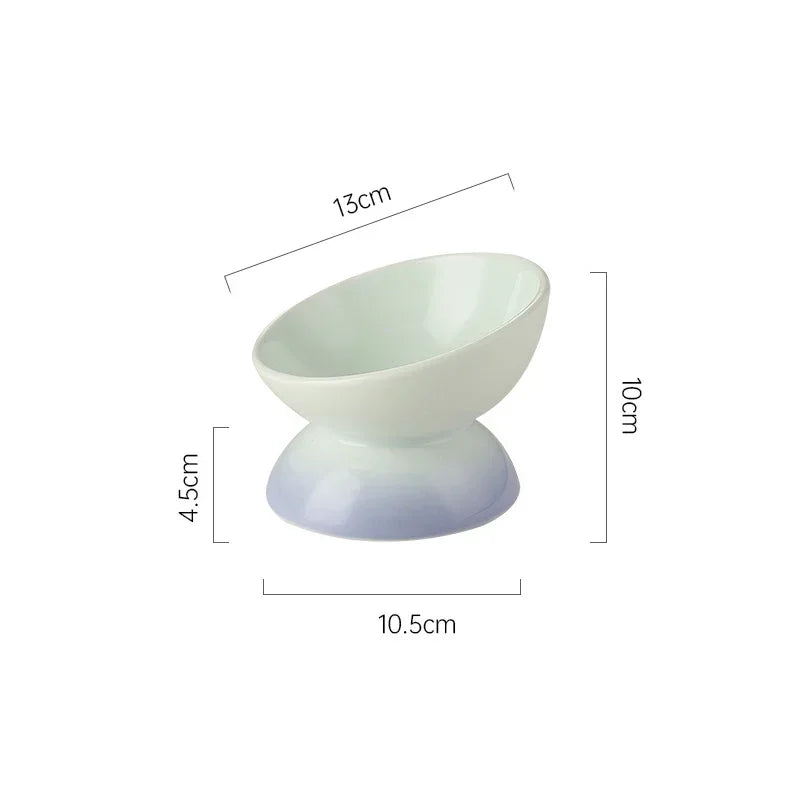 gradient ceramic cat bowl, view 3 - MRSLM