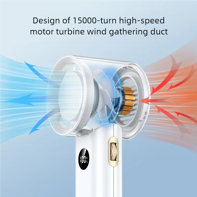 USB rechargeable handheld fan with LED lamp, view 7 - MRSLM
