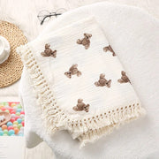 cotton muslin swaddle blanket, view 2 - MRSLM