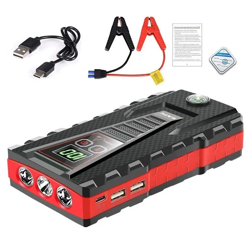 22000mAh car jump starter with wireless charger, view 2 - MRSLM