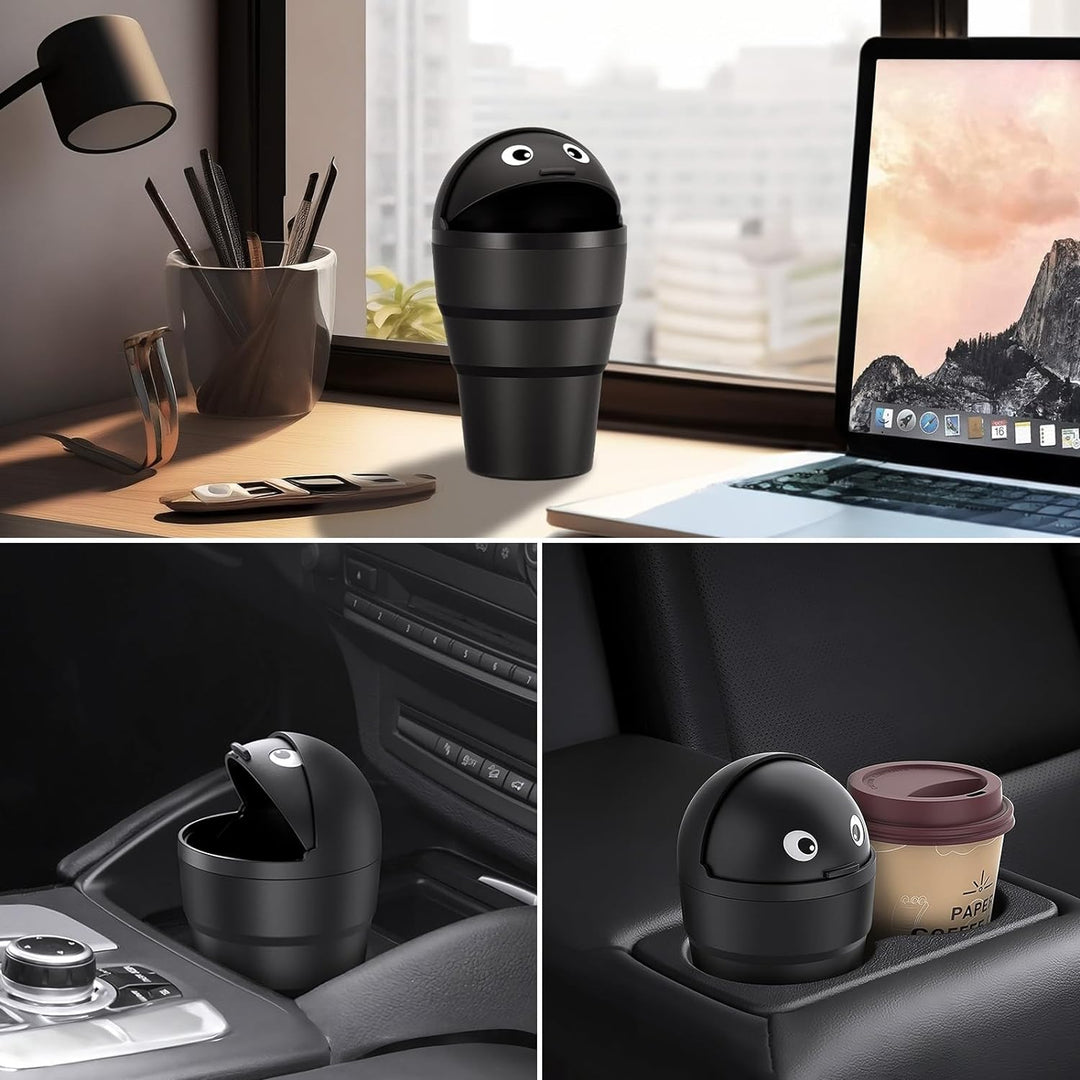 Universal Mini Car Trash Can with Swing Lid – Leakproof & Compact Auto Organizer Storage Bin