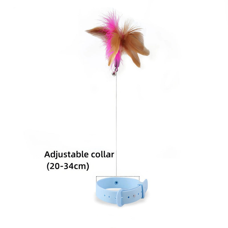 cat feather teaser stick with bell, view 3 - MRSLM