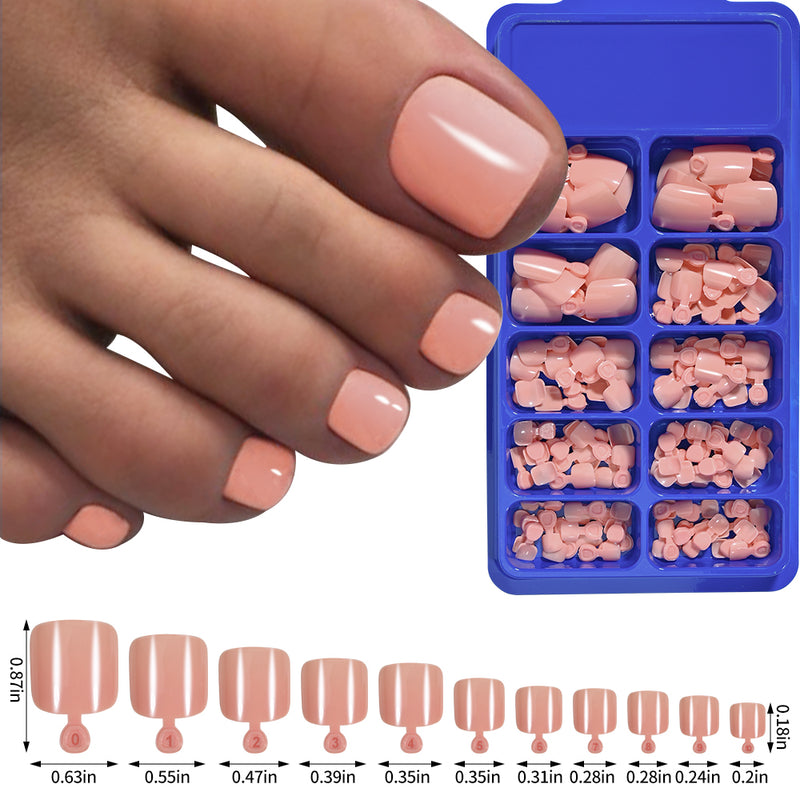 pink and red press-on toenails, view 3 - MRSLM