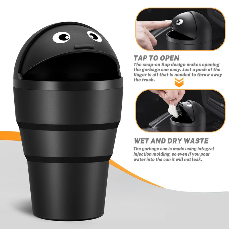 universal mini car trash can with swing lid, view 9 - MRSLM