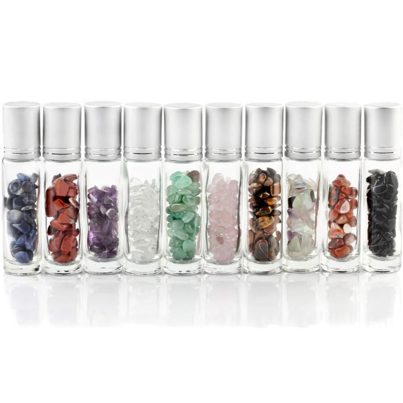 gemstone essential oil roller bottles, view 2 - MRSLM