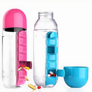 600ml water bottle with pill boxes, view 6 - MRSLM