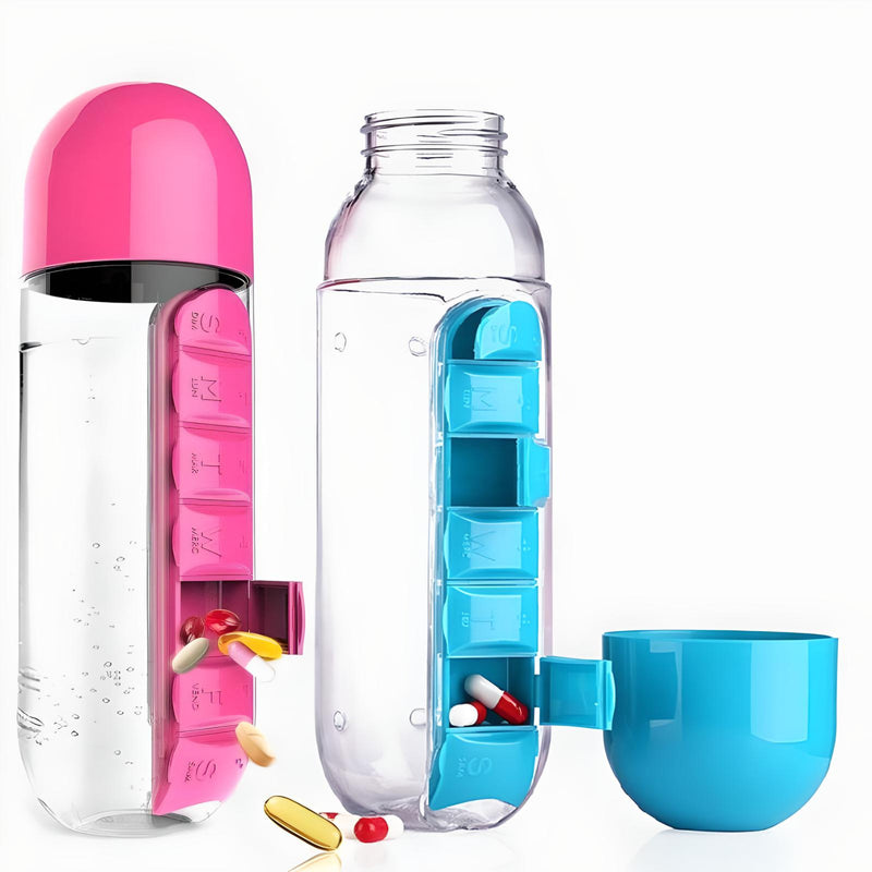 600ml water bottle with pill boxes, view 6 - MRSLM