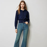 tassel edge slim fit cardigan, view 9 - MRSLM