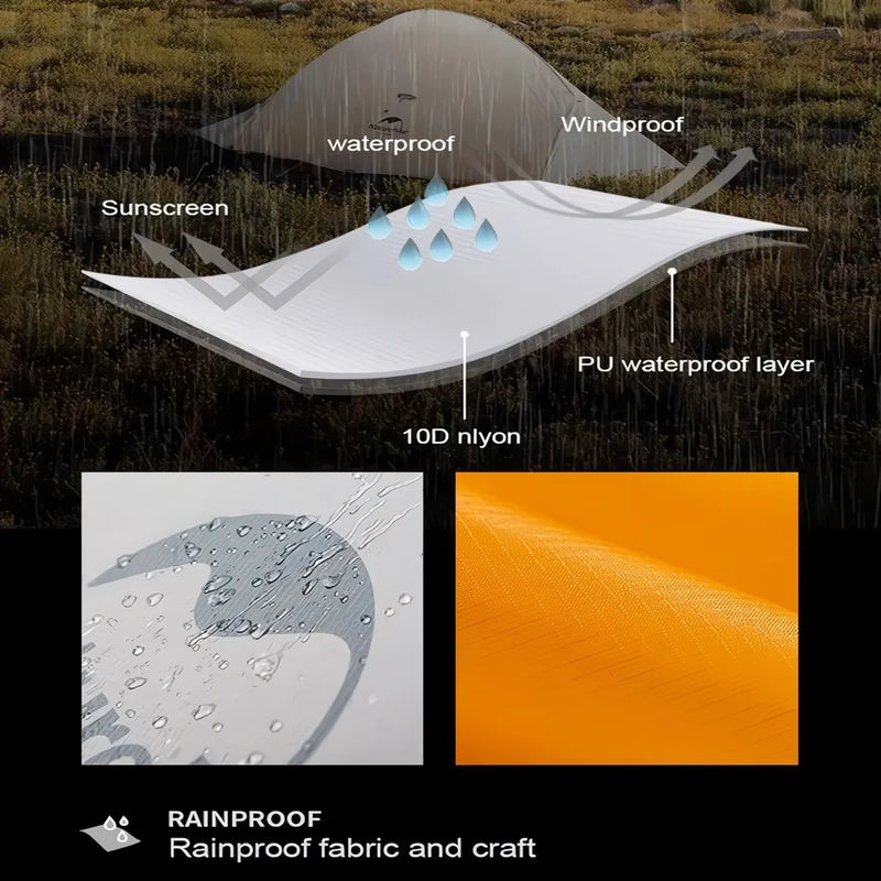 ultralight waterproof solo camping tent, view 5 - MRSLM