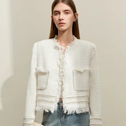 women's tweed short jacket, view 4 - MRSLM