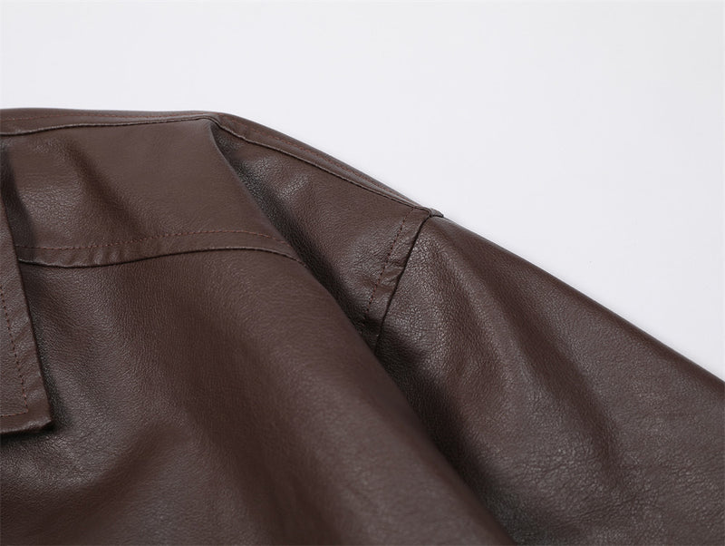 men's pu leather coat zipper, view 9 - MRSLM