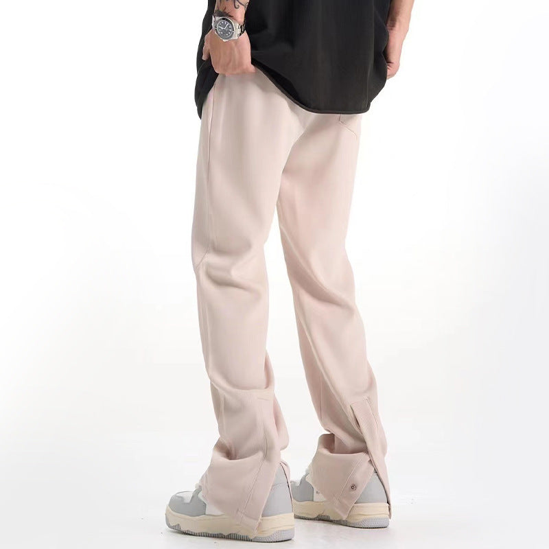 retro back slit casual suit pants, view 2 - MRSLM