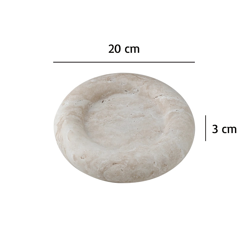 elegant travertine serving tray, view 6 - MRSLM