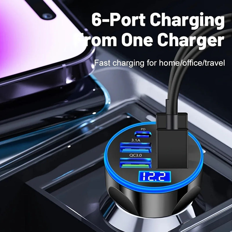 6-in-1 fast car charger, view 4 - MRSLM