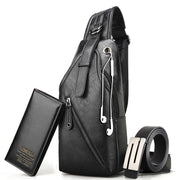 Men's chest single shoulder bag with charging port - MRSLM