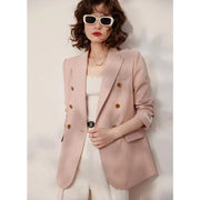 pink double breasted blazer, view 7 - MRSLM