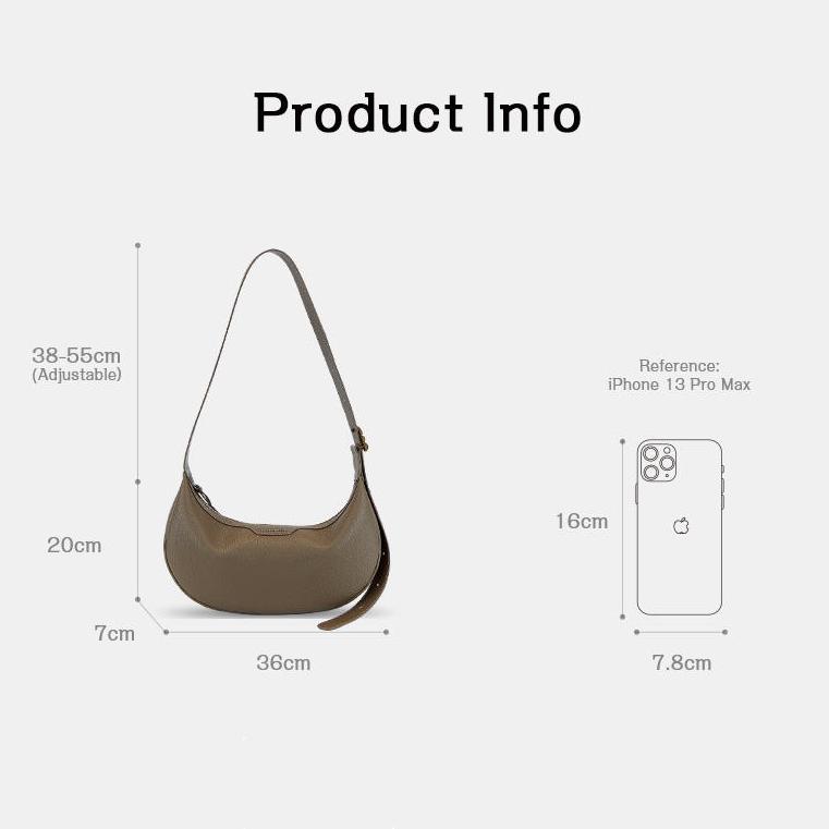 Leather baguette shoulder bag, view 18 - MRSLM