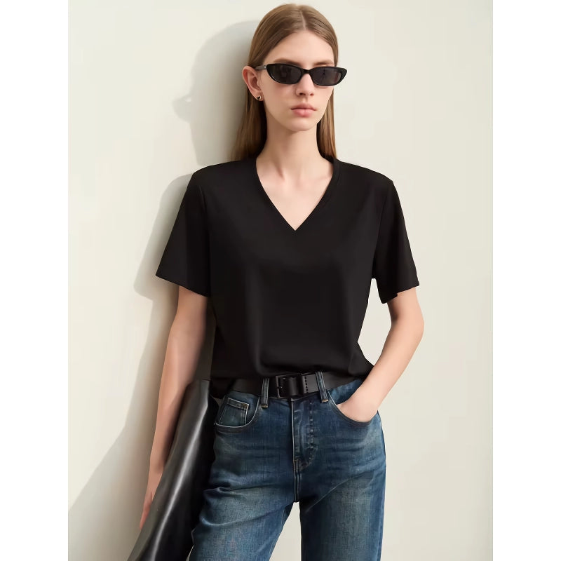 v-neck short sleeve t-shirt, view 6 - MRSLM