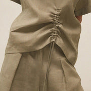 linen v-neck tee, view 5 - MRSLM