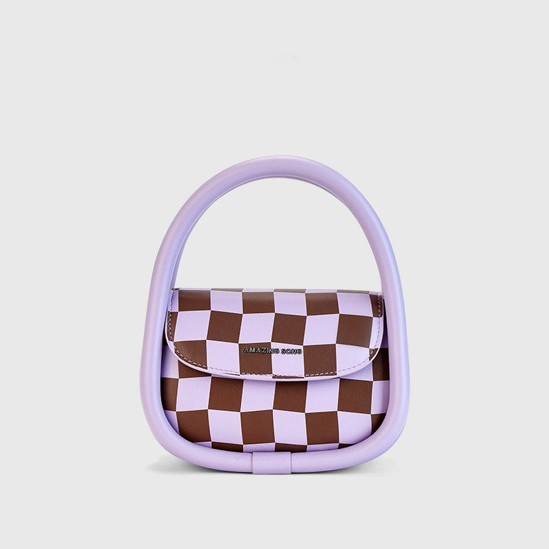 Checkerboard crossbody bag, view 2 - MRSLM