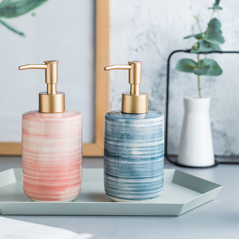nordic-style ceramic soap dispenser set, view 10 - MRSLM