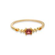 sterling silver garnet wave ring, view 5 - MRSLM