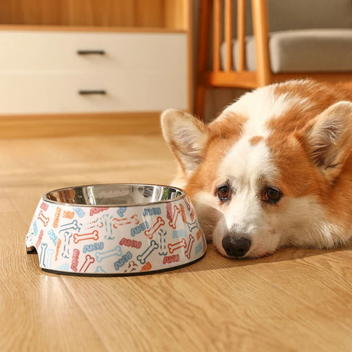stainless steel anti-tip pet bowl - MRSLM