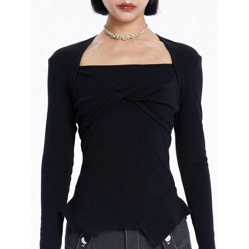 square collar knit sweater, view 6 - MRSLM