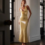 sling backless maxi dress, view 17 - MRSLM
