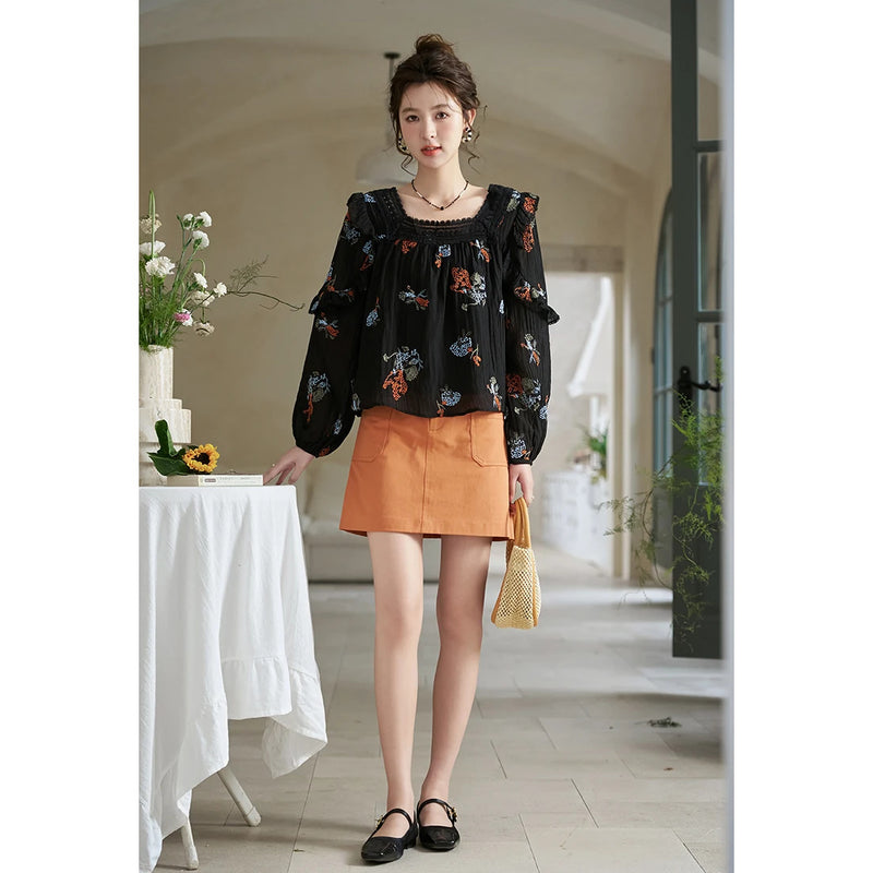Embroidered dandelion blouse, view 7 - MRSLM