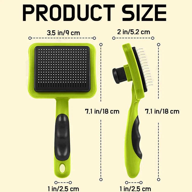 self-cleaning slicker brush for dogs and cats, view 7 - MRSLM
