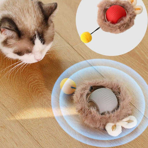 interactive rolling ball cat toy with snake tail - MRSLM