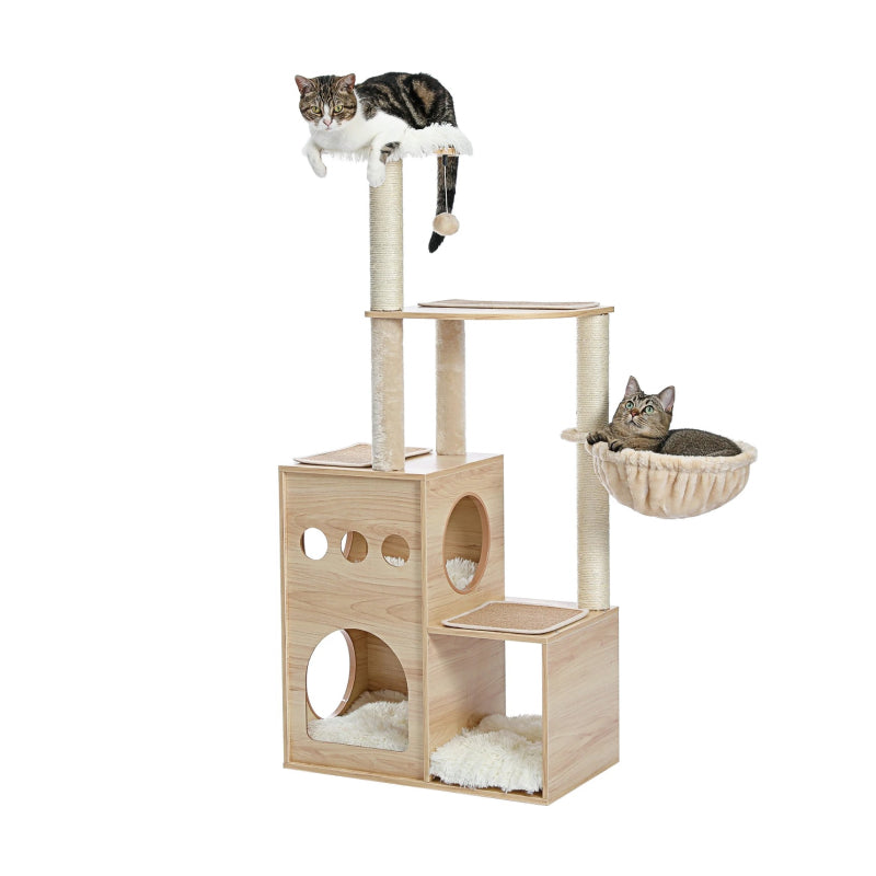 wooden cat tree with sisal posts, view 7 - MRSLM