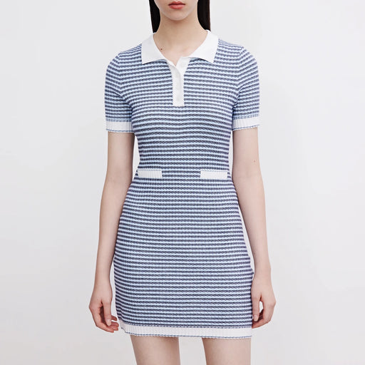 Vintage plaid polo collar dress - MRSLM