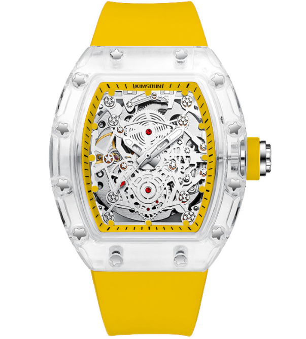 transparent barrel skeleton automatic watch, view 7 - MRSLM