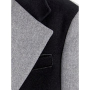 woolen contrast color coat, view 6 - MRSLM