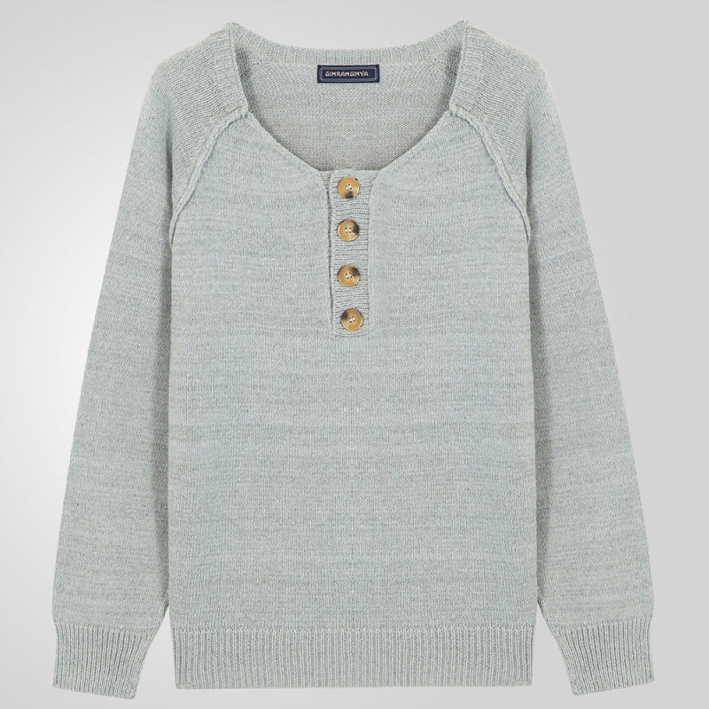 solid color long sleeve lightweight sweater, view 2 - MRSLM