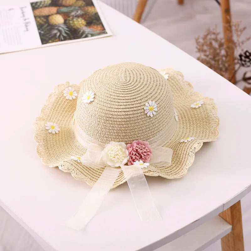 kids daisy sun hat and handbag set, view 10 - MRSLM