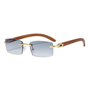 rimless wooden sunglasses, view 4 - MRSLM