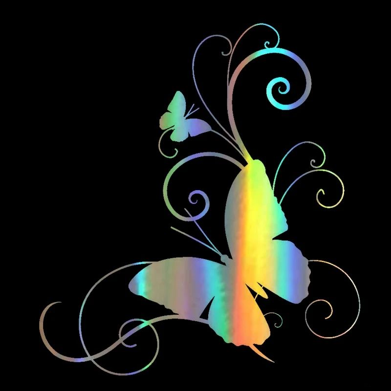 3D Butterfly Fashion Vinyl Car Sticker - Reflective, Customizable Decals 15.9cm X 16.6cm