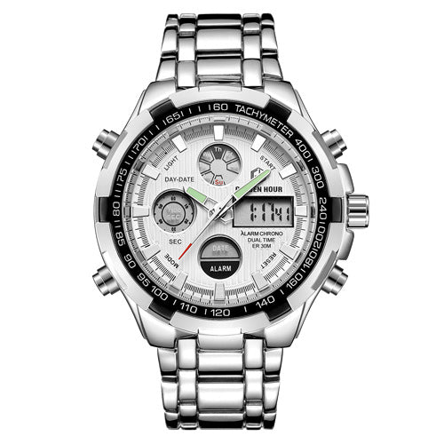 men's steel sports watch with alarm, view 4 - MRSLM