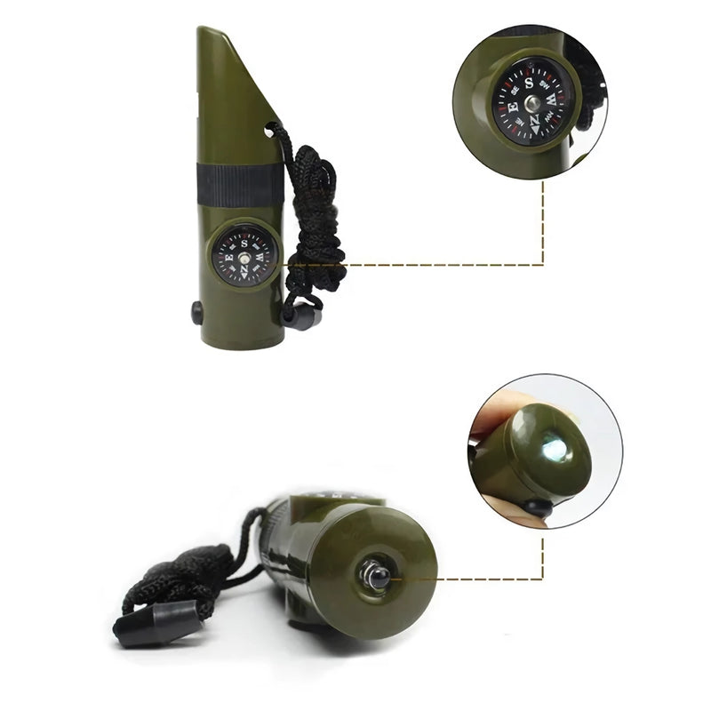 7-in-1 survival multi-tool whistle, view 4 - MRSLM