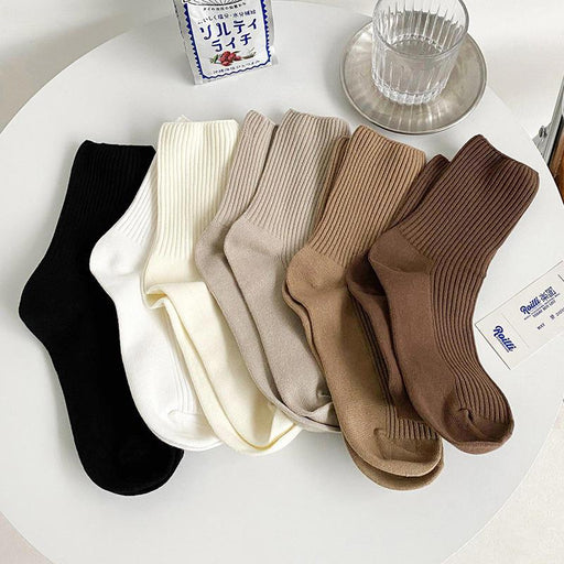 Retro solid color cotton socks - MRSLM