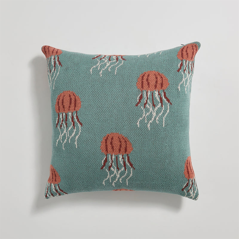 jellyfish knitted cotton pillow cover, view 3 - MRSLM