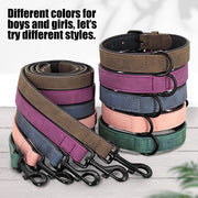 durable padded dog collar and leash set, view 7 - MRSLM
