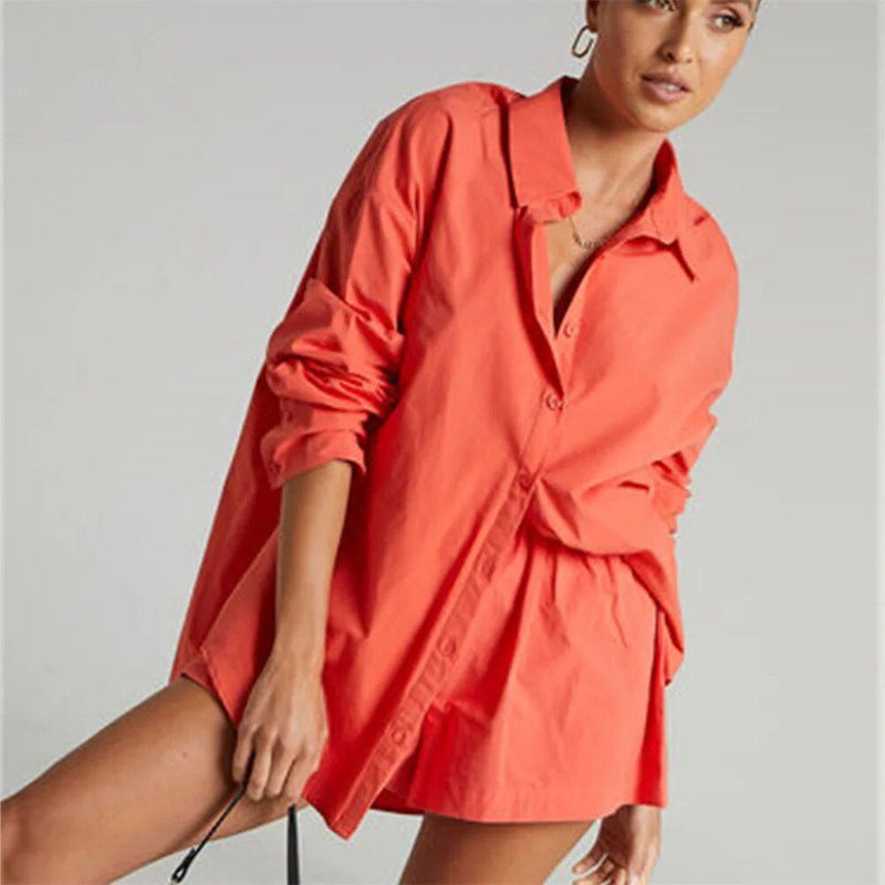 Cotton linen shirt and shorts set, view 18 - MRSLM