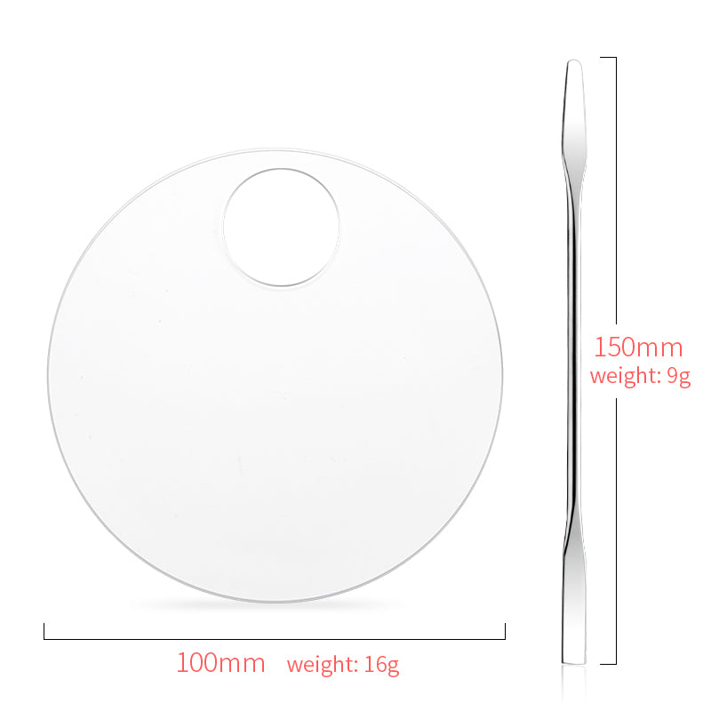 acrylic transparent makeup palette with spatula, view 6 - MRSLM