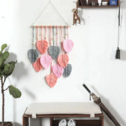 handwoven cotton rope leaf wall tapestry, view 8 - MRSLM