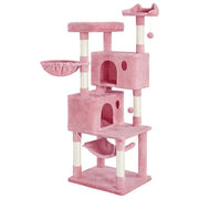 pink multi-level cat tree tower, view 2 - MRSLM