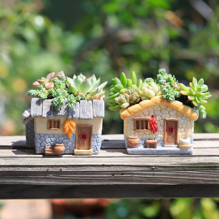 Enchanting Vintage Farmhouse Resin Planter